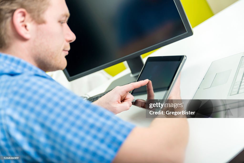 Touching Screen On Tablet Pc High-Res Stock Photo - Getty Images