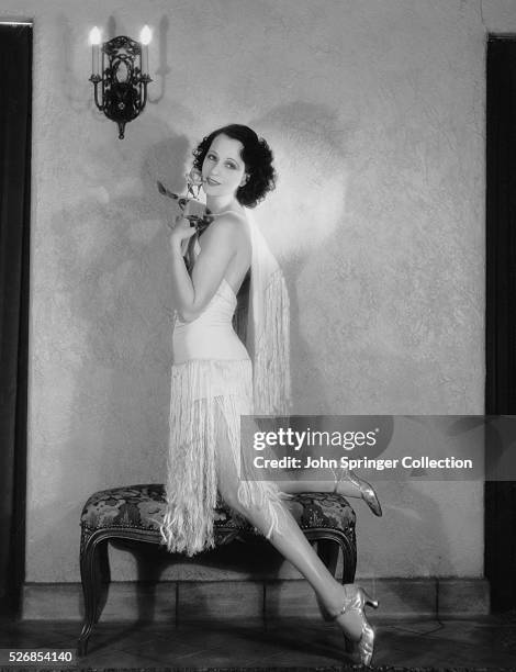 Actress Juliette in Flapper Style Dress