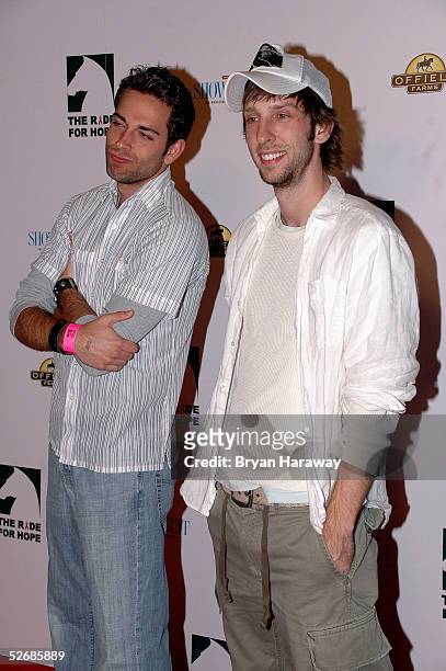 Zachary Levi and Joel David Moore arrives at the Equestiran AIDS Foundation benefit concert, on April 22, 2005.The Equestrian AIDS Foundation is...