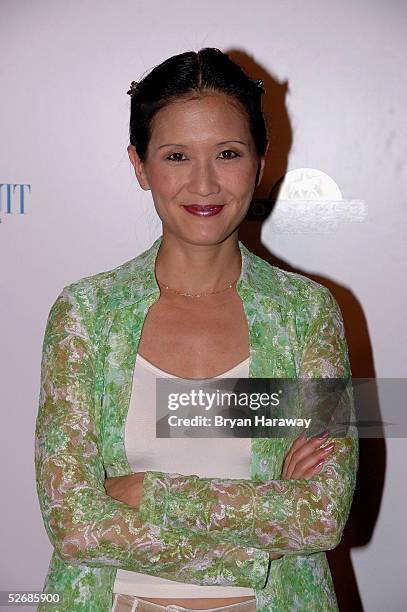 Comedian, Suzanne Whang arrives at the Equestiran AIDS Foundation benefit concert, on April 22, 2005.The Equestrian AIDS Foundation is devoted to...