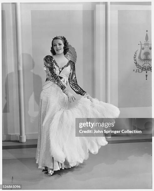 Actress Ruby Keeler in the role of Jane Clarke dances in the musical Ready, Willing, and Able.