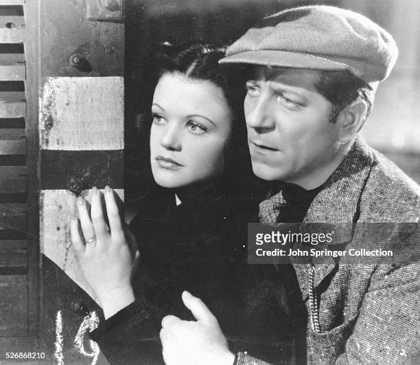 Simone Simon as Severine and Jean Gabin as Jacques Lantier in the 1938 film La Bete humaine .