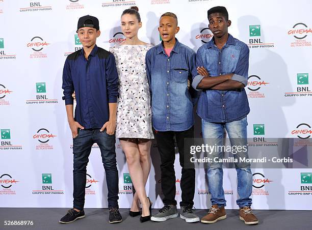 Italy – "Trash" Photocall – 2014 Rome Film Festival Eduardo Luis, Rickson Tevez, Gabriel Weinstein, Rooney Mara