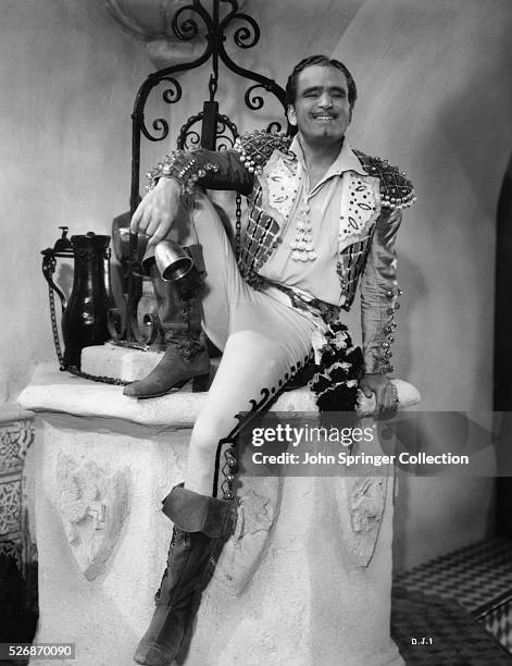 Douglas Fairbanks as he appears in the 1934 comedic drama, The Private Life of Don Juan, where he plays the lead role of Don Juan.