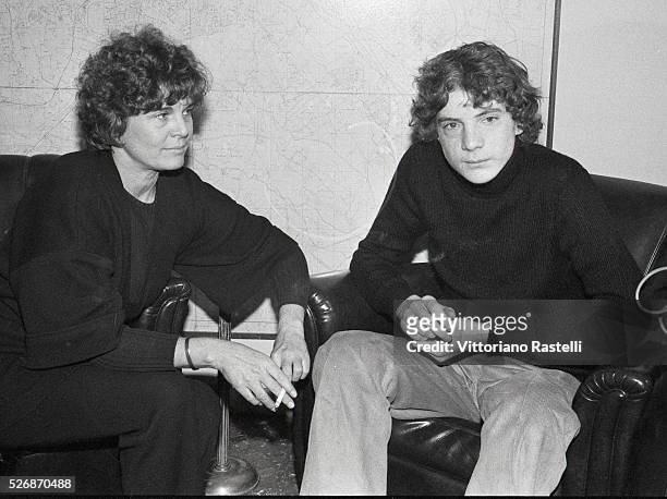John Paul Getty III with his mother at Rome's Police Headquarters. Eldest of the four children of John Paul Getty, Jr. And Abigail Harris , and...