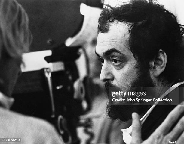 Stanley Kubrick on the set of A Clockwork Orange. The 1971 film tells the story of a violent gang member who goes through aversion therapy.