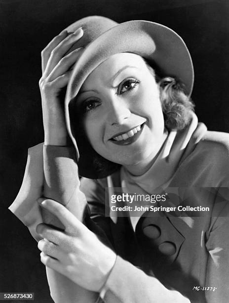 Actress Greta Garbo Smiling
