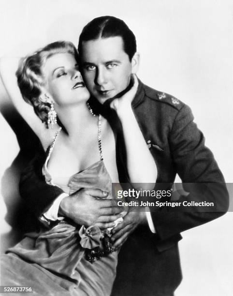 Jean Harlow and Ben Lyon in a promotional photo for the movie Hell's Angels. The 1930 film launched Harlow as a Hollywood bombshell.