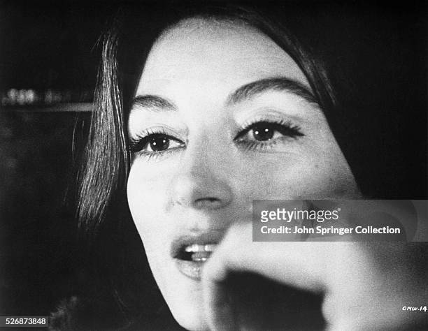 Actress Anouk Aimee as Anne Gauthier in the 1966 French romantic drama Un homme et une femme .