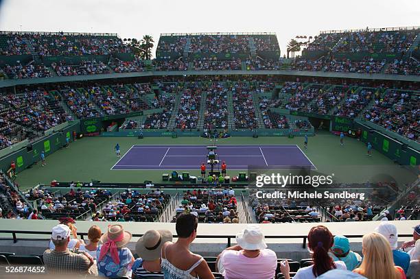 Before there third round match during the Miami Open Presented by Itau at Crandon Park Tennis Center on March 27, 2016 in Key Biscayne, Florida.