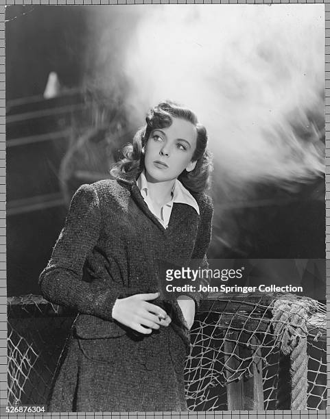Actress Ida Lupino as she appears in the 1941 movie Out of the Fog.