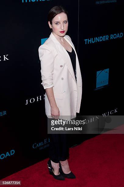 Zoe Lister-Jones attends the "John Wick" special screening at the Regal Union Square Stadium 14 in New York City. �� LAN