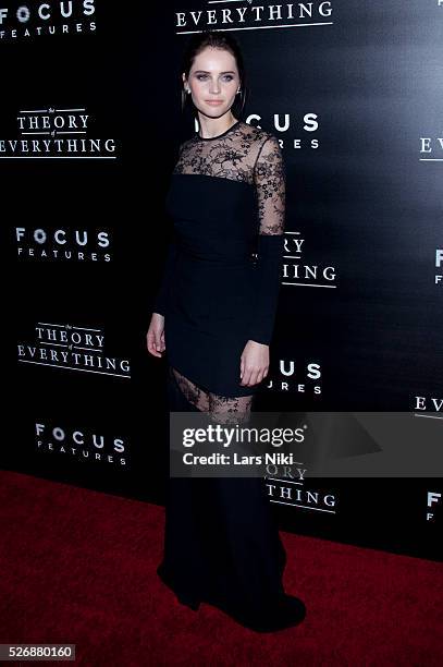 Felicity Jones attends "The Theory of Everything" New York premiere at the Museum of Modern Art in New York City. © LAN