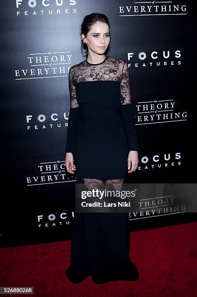 Felicity Jones attends "The Theory of Everything" New York premiere at the Museum of Modern Art in New York City. © LAN