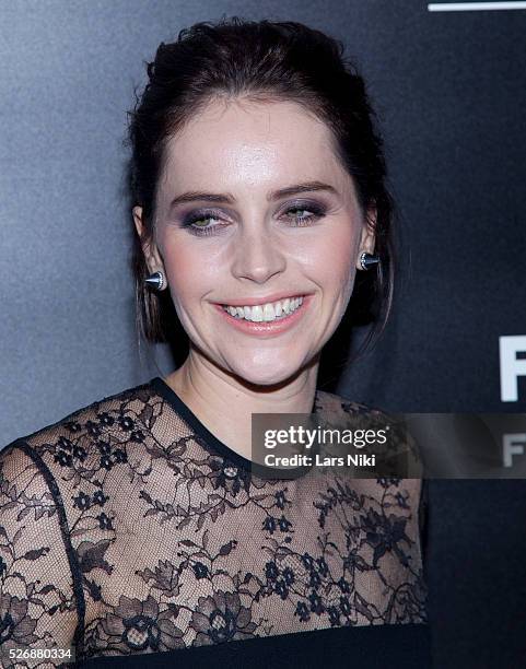 Felicity Jones attends "The Theory of Everything" New York premiere at the Museum of Modern Art in New York City. © LAN
