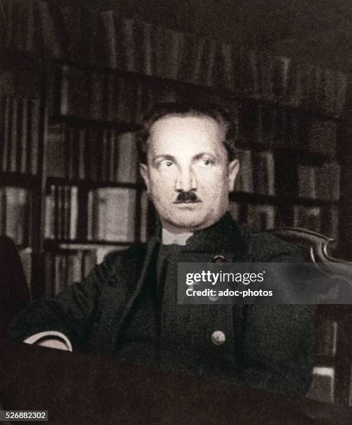 Martin Heidegger , German philosopher born in Messkirch . Ca. 1933. Coloured photograph.