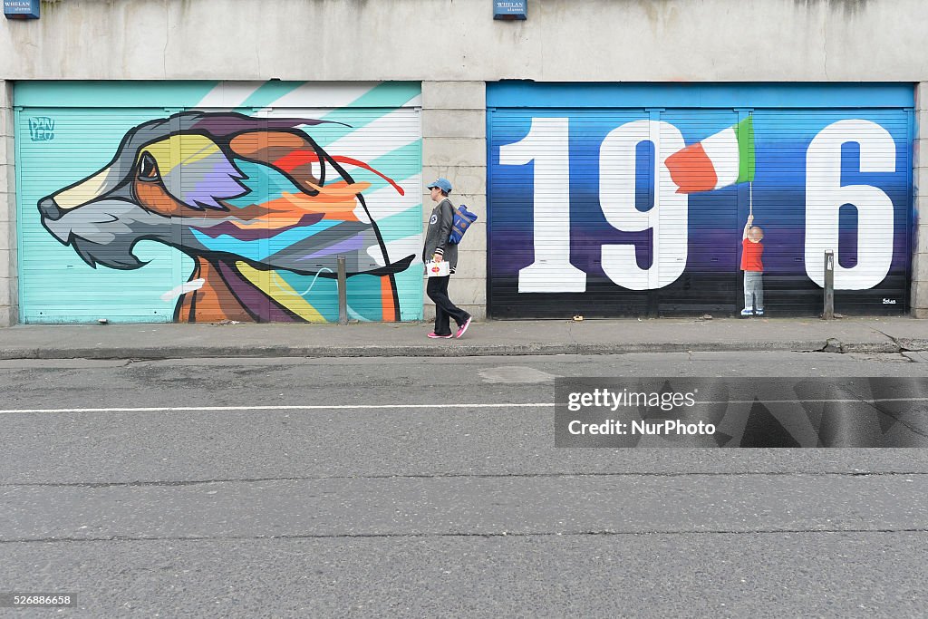 Street artists commemorate 1916 Rebelion in Dublin