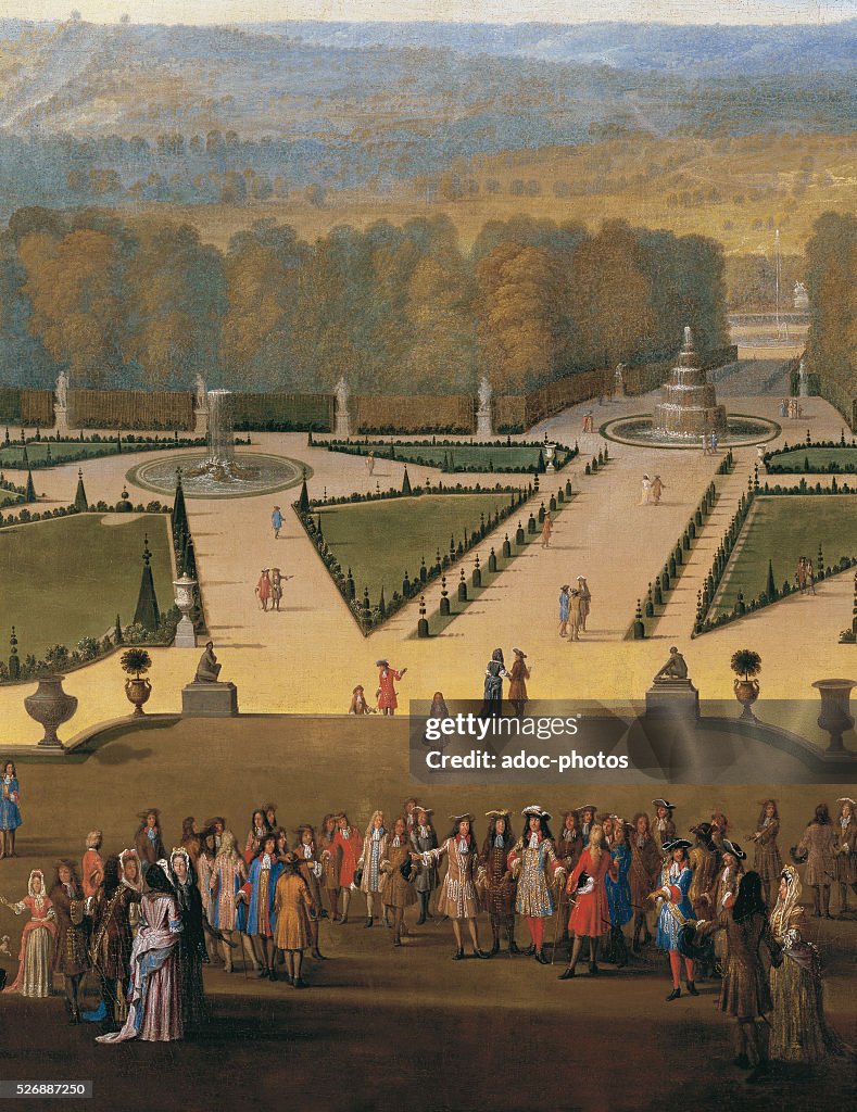 Promenade of Louis XIV along the Northern Flowerbed in the gardens of Versailles (detail)