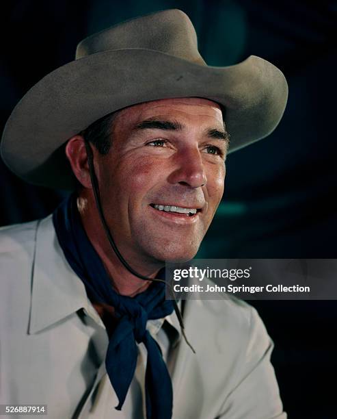 Actor Randolph Scott Wearing Cowboy Hat