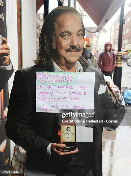 Ron Jeremy attends a signing of his range of Ron de Jeremy rum at Gerry's, Soho.