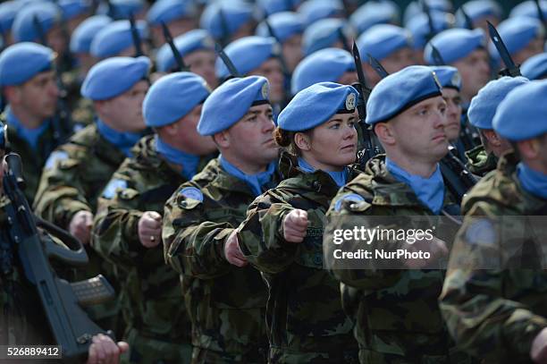 Ireland marks its 1916 Easter Rising centenary with the largest military parade in the history of the state. Dublin, Ireland, on Sunday Easter, 27...