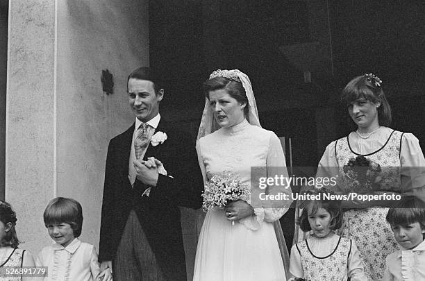 View of the wedding of Robert Fellowes and Lady Jane Spencer in London on 20th April 1978. Lady Diana Spencer is a bridesmaid at the ceremony.