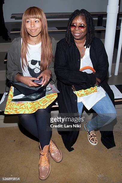 Jerzey Dean and Whoopi Goldberg attend the Jeremy Scott fashion show during New York Fashion Week SS15 at Milk Studios in New York City. �� LAN