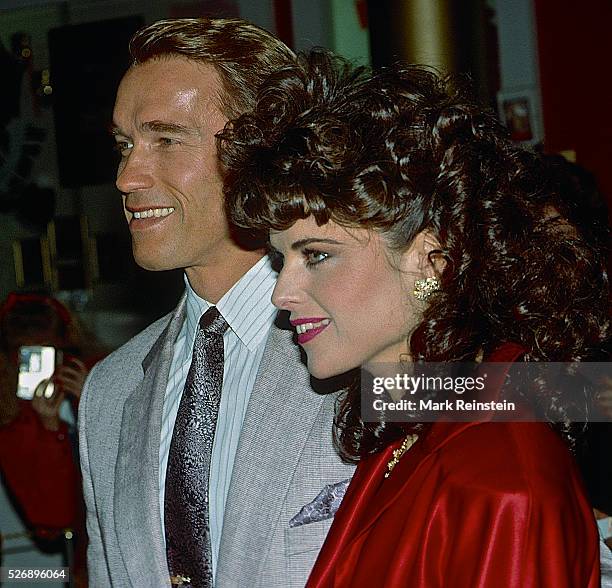 Washington, DC. 12-6-1988 Arnold Schwarzenegger and his wife Maria Schriver in Washington DC. Credit: Mark Reinstein