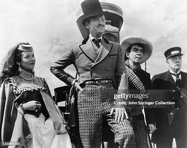 Scene from Around the World in Eighty Days. The film stars : Shirley MacLaine, David Niven, Cantinflas, and Buster Keaton.