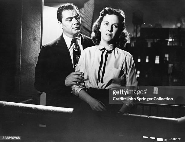 Ernest Borgnine as Marty Piletti and Betsy Blair as Clara Snyder in the 1955 best picture winning film Marty.