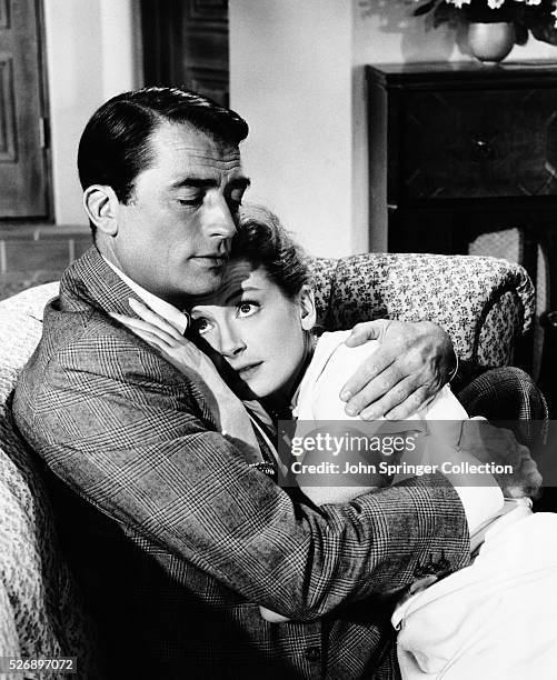 Gregory Peck plays American author F. Scott Fitzgerald alongside Deborah Kerr as gossip columnist Sheilah Graham in the 1959 film Beloved Infidel.