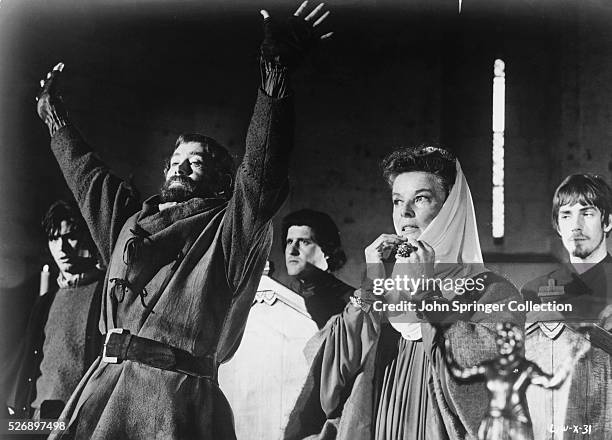 Peter O'Toole as King Henry II and Katharine Hepburn as Eleanor of Aquitaine in 1968 film The Lion in Winter.