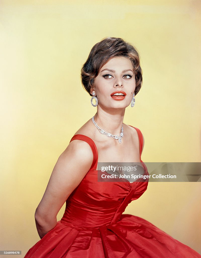 Sophia Loren in Red Gown