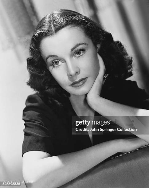 Portrait of Vivien Leigh. Distinguished British leading lady whose stage & screen career was limited by delicate healt; for many years the wife of...