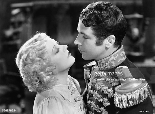 Marion Davies as Betsy Patterson and Dick Powell as Jerome Bonaparte in the 1936 film Hearts Divided.
