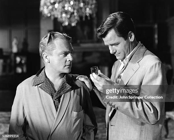 James Cagney and Gig Young in Come Fill the Cup