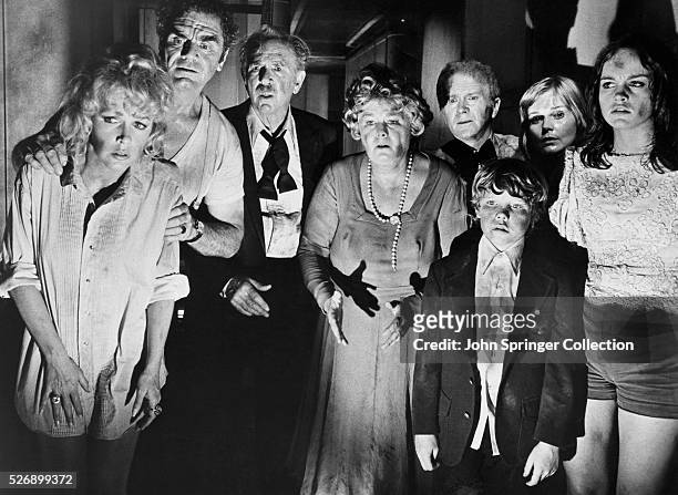 Scene of the movie "The Poseidon Adventure, " 1972. This scene shows Stella Stevens, Ernest Borgnine, Jack Albertson, Shelley Winters, Red Buttons,...