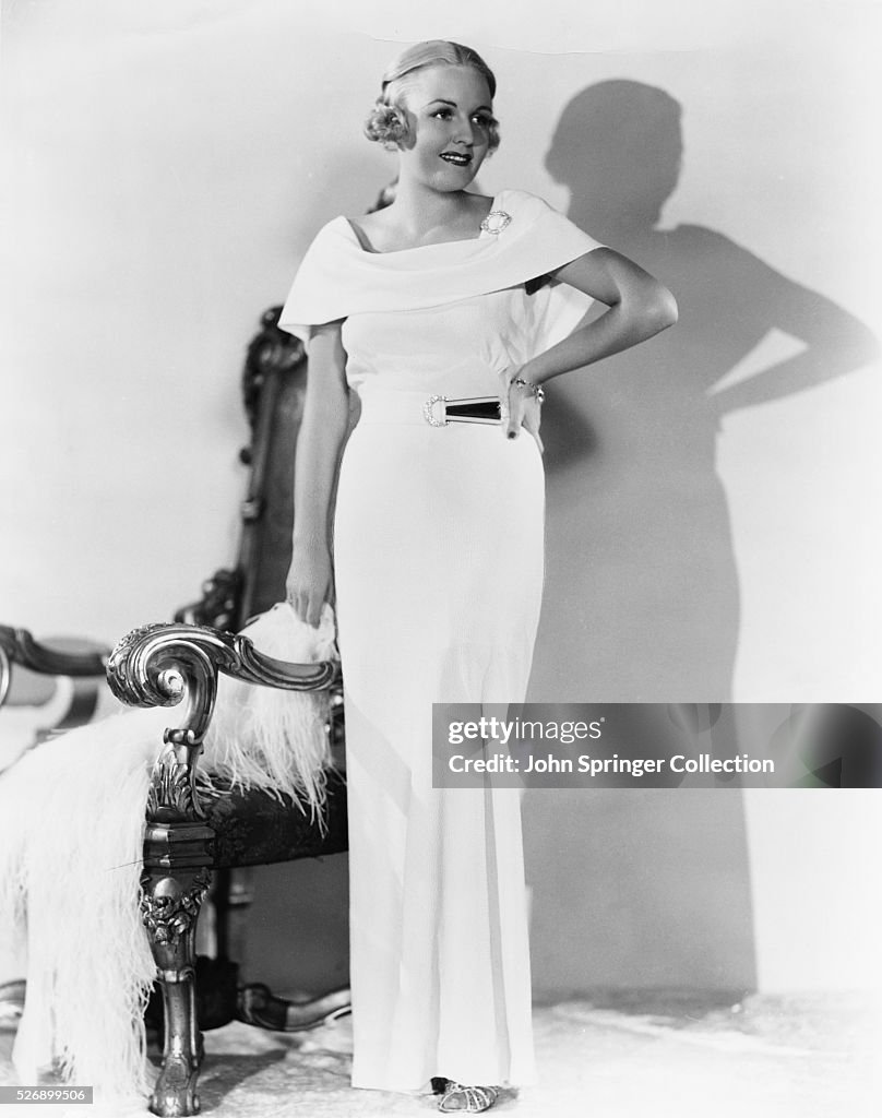 Actress Virginia Pine Modeling Evening Gown