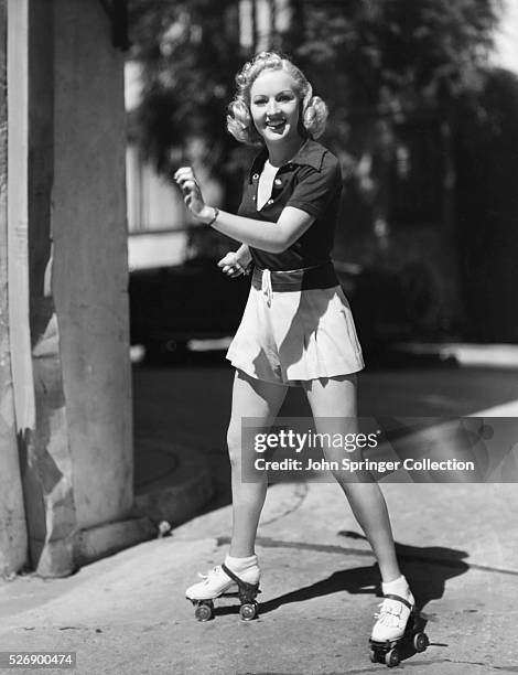 Actress Betty Grable Roller Skating