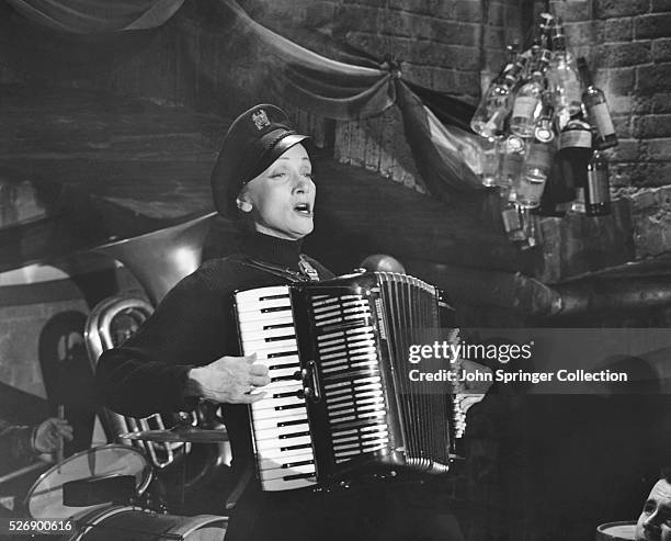 Marlene Dietrich as Christine Helm Vole in the 1957 film Witness for the Prosection.