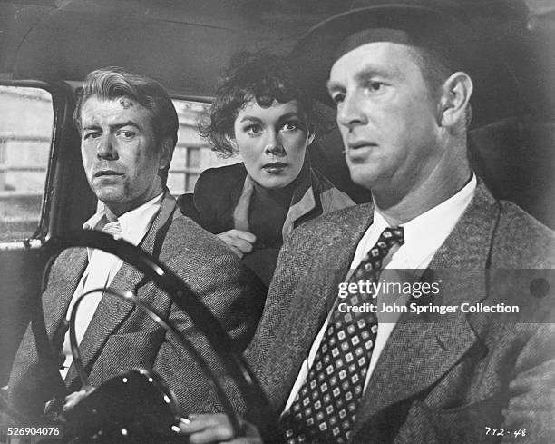 Gene Nelson, Phillis Kirk, and Sterling Hayden in Crime Wave.