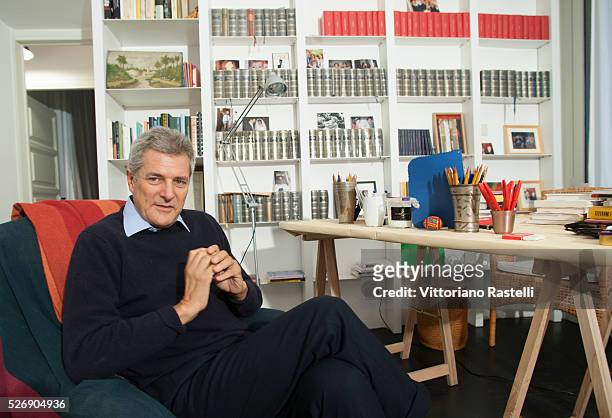 Italian novelist, intellectual, and journalist Alain Elkann at his home, in Rome.