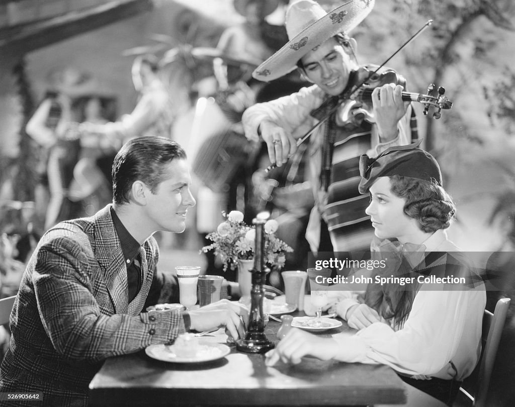 Robert Cummings and Marsha Hunt Dining in Hollywood Boulevard