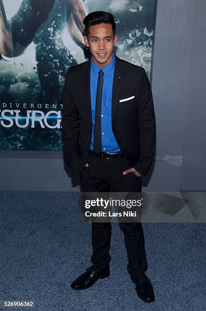 Chad Jackson Perez attends the "Divergent Series: Insurgent" New York Premiere at the Ziegfeld Theatre in New York City. �� LAN