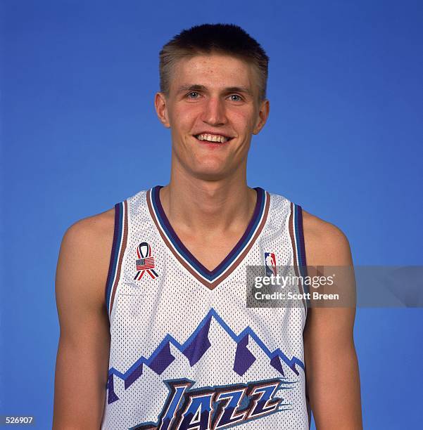 Andrei Kirilenko of the Utah Jazz poses for a studio portrait on Media Day in Salt Lake City, Utah. NOTE TO USER: It is expressly understood that the...