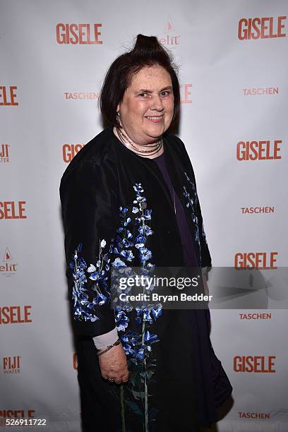 Vogue International Editor Suzy Menkes attends the Gisele Bundchen Spring Fling book launch on April 30, 2016 in New York City.