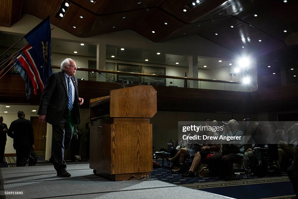 Democratic Presidential Candidate Bernie Sanders Holds News Conference In D.C.