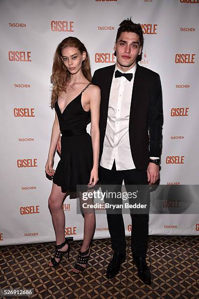 Models Ondria Hardin and Dillon Storey attend the Gisele Bundchen Spring Fling book launch on April 30, 2016 in New York City.