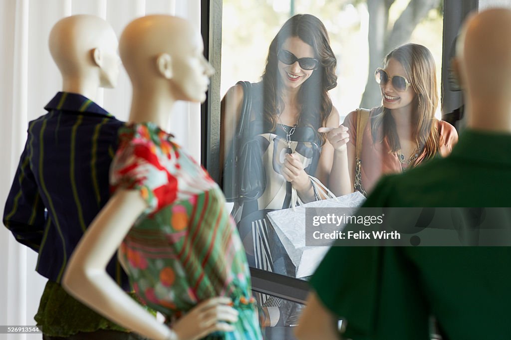 Women window shopping
