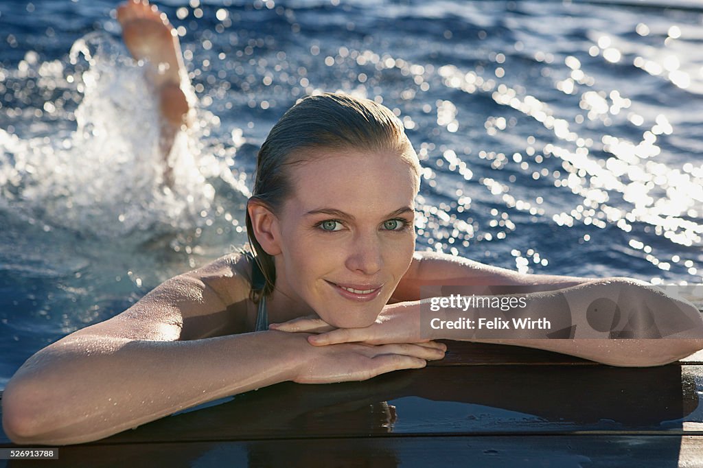 Woman in swimming pool